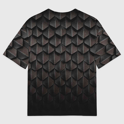 Мужская футболка оверсайз Чешуя Дракона black edition / 3D-принт – фото 2