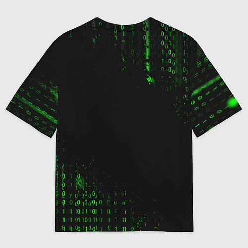 Мужская футболка оверсайз КОТ ПРОГРАММИСТ МАТРИЦА CAT MATRIX / 3D-принт – фото 2