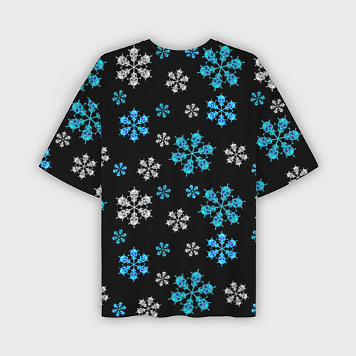 Мужская футболка оверсайз Снежинки Черепа черный / 3D-принт – фото 2