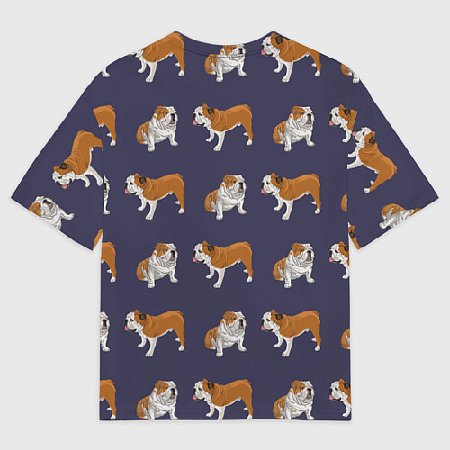 Мужская футболка оверсайз Английские бульдоги паттерн / 3D-принт – фото 2