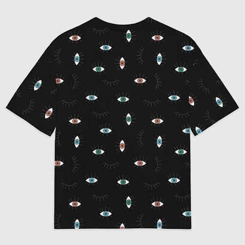 Мужская футболка оверсайз Разноцветные глаза паттерн / 3D-принт – фото 2