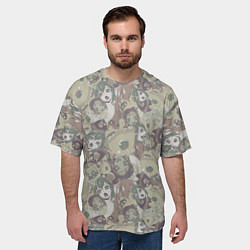 Футболка оверсайз мужская Ahegao Цвета Хаки, цвет: 3D-принт — фото 2