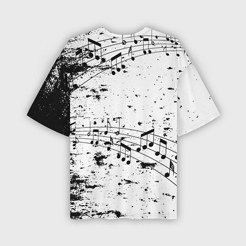 Мужская футболка оверсайз ACDC - Музыкальные ноты / 3D-принт – фото 2