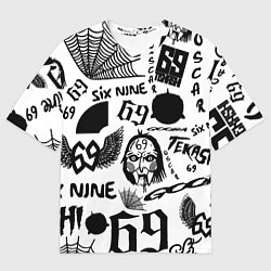 Мужская футболка оверсайз 6IX9INE - Pattern