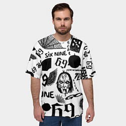 Футболка оверсайз мужская 6IX9INE - Pattern, цвет: 3D-принт — фото 2