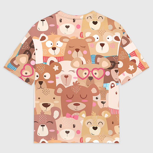 Мужская футболка оверсайз Bears texture / 3D-принт – фото 2