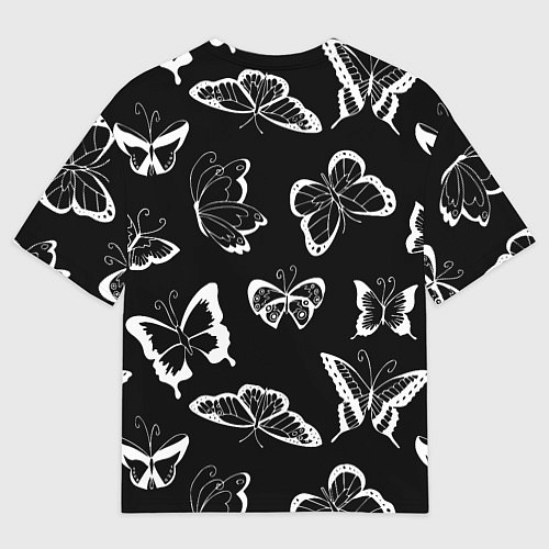 Мужская футболка оверсайз Адель летящие бабочки / 3D-принт – фото 2