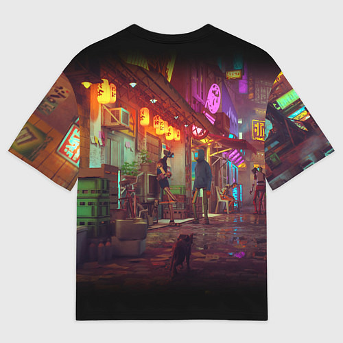 Мужская футболка оверсайз Stray: Poster / 3D-принт – фото 2