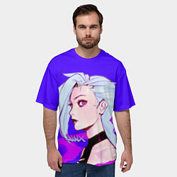 Футболка оверсайз мужская League Of Legends Jinx неон, цвет: 3D-принт — фото 2