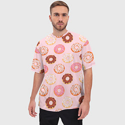 Футболка оверсайз мужская Pink donuts, цвет: 3D-принт — фото 2
