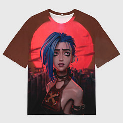 Мужская футболка оверсайз Закат - League Of Legends Джинкс
