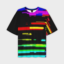 Мужская футболка оверсайз Color fashion glitch