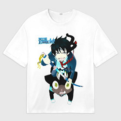 Футболка оверсайз мужская Рин и Куро - Синий Экзорцист, цвет: 3D-принт