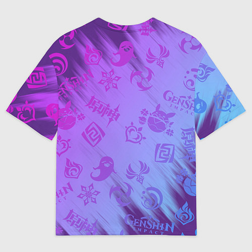 Мужская футболка оверсайз Стихии Геншин Импакт / 3D-принт – фото 2