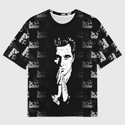 Мужская футболка оверсайз Крёстный отец Лого паттерн