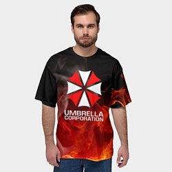 Футболка оверсайз мужская Umbrella Corporation пламя, цвет: 3D-принт — фото 2