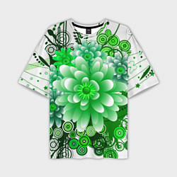 Футболка оверсайз мужская Яркая пышная летняя зелень, цвет: 3D-принт