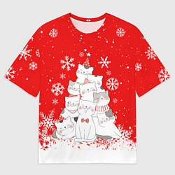 Мужская футболка оверсайз КОТОЁЛКА на новый год