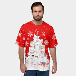 Футболка оверсайз мужская КОТОЁЛКА на новый год, цвет: 3D-принт — фото 2