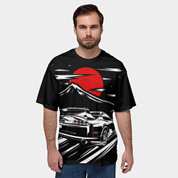 Футболка оверсайз мужская TOYOTA SUPRA Под Луной, цвет: 3D-принт — фото 2