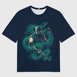 Мужская футболка оверсайз Снейк в дыму