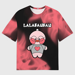 Футболка оверсайз мужская LALAFANFAN - СЕРДЕЧКО Огонь, цвет: 3D-принт