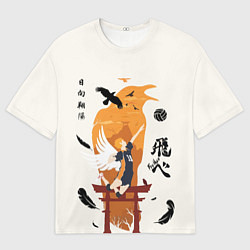 Мужская футболка оверсайз Волейбол Fly High Hinata