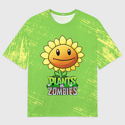 Мужская футболка оверсайз Подсолнух Plants vs Zombies