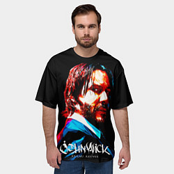Футболка оверсайз мужская Джон Уик Киану Ривз Каллиграфия, цвет: 3D-принт — фото 2