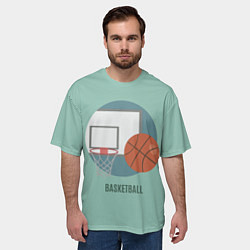 Футболка оверсайз мужская Basketball Спорт, цвет: 3D-принт — фото 2