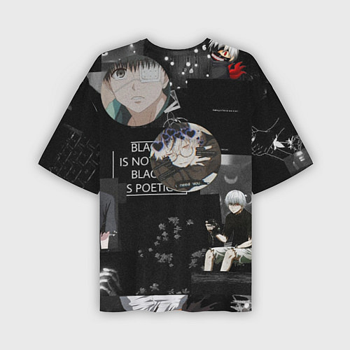 Мужская футболка оверсайз Грустный Канеки Токийский Гуль Tokyo Ghoul / 3D-принт – фото 2
