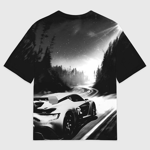 Мужская футболка оверсайз Forza Horizon 5 - night race / 3D-принт – фото 2