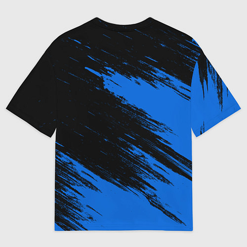 Мужская футболка оверсайз ВОЛЬВО, VOLVO Черно синий / 3D-принт – фото 2