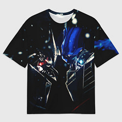 Мужская футболка оверсайз Тансформеры Оптимус и Мегатрон 2022