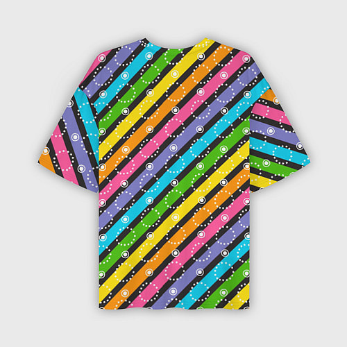 Мужская футболка оверсайз Радужные полосы микс / 3D-принт – фото 2