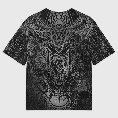 Мужская футболка оверсайз ВАЛЬХАЛЛА - ОДИН / 3D-принт – фото 2