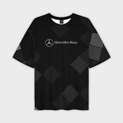 Футболка оверсайз мужская Mercedes-Benz - В клетку, цвет: 3D-принт