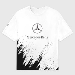 Футболка оверсайз мужская Mercedes-Benz - White texture, цвет: 3D-принт