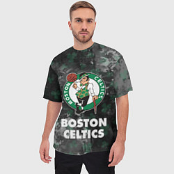 Футболка оверсайз мужская Бостон Селтикс, Boston Celtics, НБА, цвет: 3D-принт — фото 2