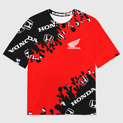 Футболка оверсайз мужская Honda нарисованный огонь, цвет: 3D-принт