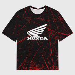 Футболка оверсайз мужская Honda Красные линии, цвет: 3D-принт