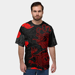 Футболка оверсайз мужская Дракон Китайский дракон, цвет: 3D-принт — фото 2