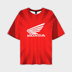 Футболка оверсайз мужская Honda красные линии, цвет: 3D-принт