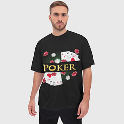 Футболка оверсайз мужская Покер POKER, цвет: 3D-принт — фото 2