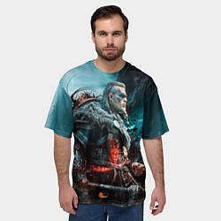 Футболка оверсайз мужская Викинги Вальхалла Vikings Valhalla n 1, цвет: 3D-принт — фото 2