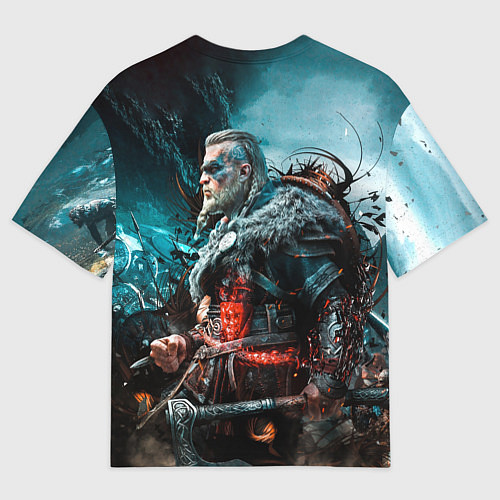 Мужская футболка оверсайз Викинги Вальхалла Vikings Valhalla n 1 / 3D-принт – фото 2