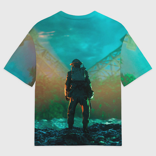 Мужская футболка оверсайз PREY ЗЕМЛЯ / 3D-принт – фото 2