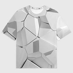 Футболка оверсайз мужская БЕЛАЯ БРОНЯ СЕРАЯ БРОНЯ БЕЛЫЕ ПЛИТЫ, цвет: 3D-принт