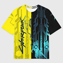 Футболка оверсайз мужская CYBERPUNK 2077 Логотип, цвет: 3D-принт