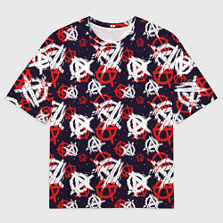 Футболка оверсайз мужская Анархия текстура, цвет: 3D-принт